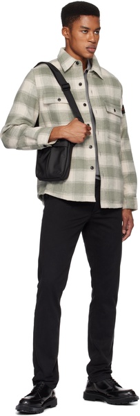 Black Faux-Leather Reporter Bag