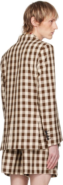 Brown & White Gilbert Check Blazer