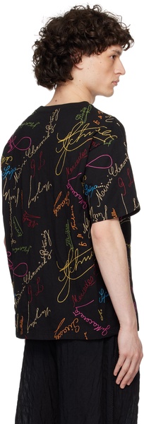 Black Signature Scrawl Boxy T-shirt