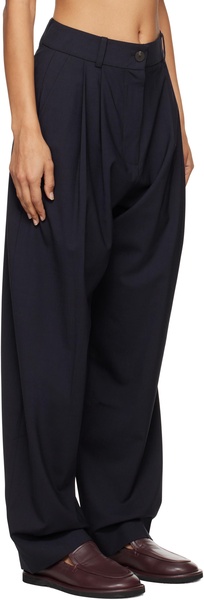 SSENSE Exclusive Navy Double Pleat Front Trousers