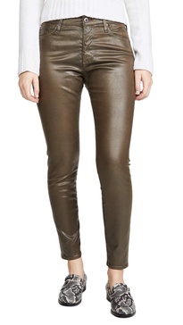 AG Adriano Goldschmied Women's Farrah Leatherette High-Rise Skinny Fit Ankle Pant