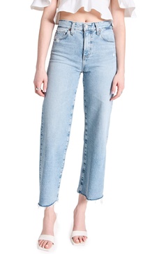 AG Adriano Goldschmied Women's Saige High Rise Straight Wide Leg Crop Jean
