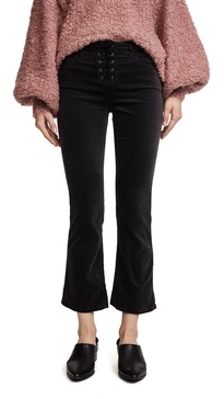 AG Adriano Goldschmied Women's Jodi Crop Velvet Lace Up
