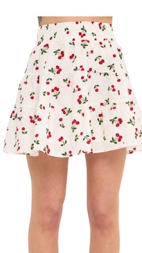 cherry print mini skirt