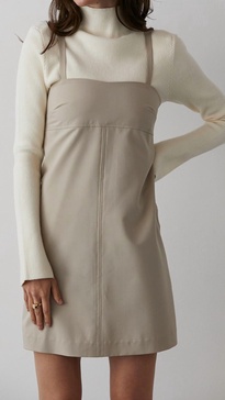 orian mini slip dress in beige