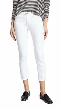 prima roll-up jeans in white