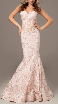 evening mermaid dress in blush