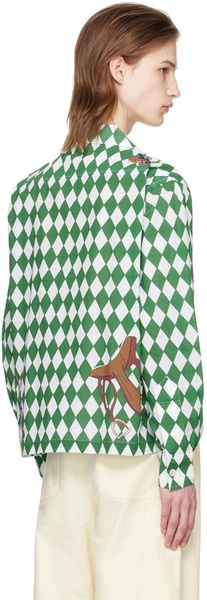 Green & White Jockey Diamond Shirt