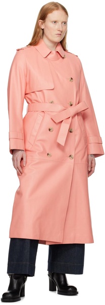 Pink Gael-V Leather Trench Coat