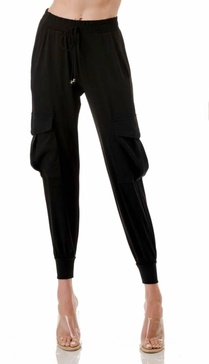 cargo jogger pants in black