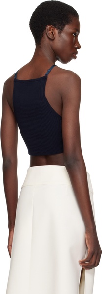 Black Lingerie Detail Pointy Tank Top