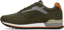 Khaki Embossed-Logo Sneakers