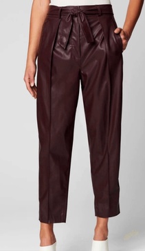 faux leather pants in grape shake