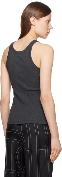 Gray Curved Rib Tank Top