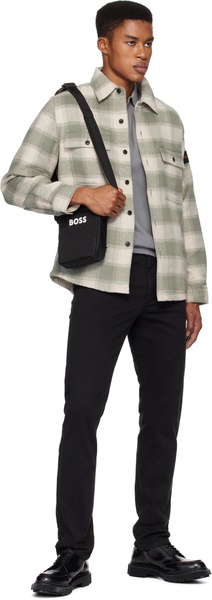 Black Contrast Logo Signature Stripe Bag