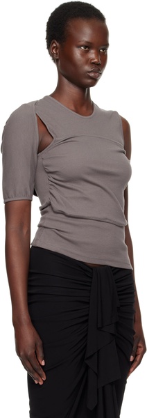 Gray Contorsion Rib Tank Top
