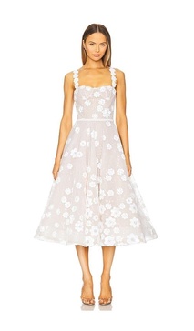 Mademoiselle Embroidered Floral Sequin Midi Dress