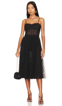 Sheer Corset Midi Dress