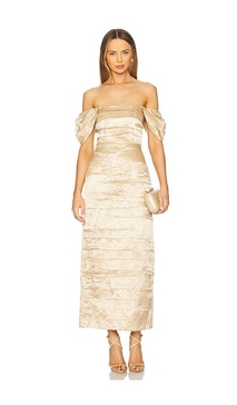 Zara Gathered Midi Dress