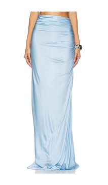 Long Jersey Draped Skirt