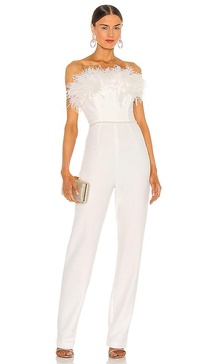 Lola Blanc Feather Jumpsuit
