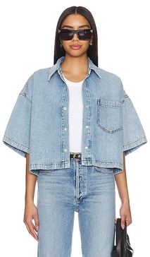 Rona Box cropped denim shirt