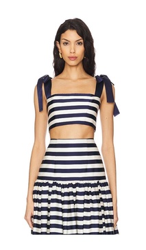 Quinn Striped Top in Navy & White