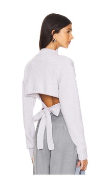 Wool Cashmere Blend Tie Back Jumper