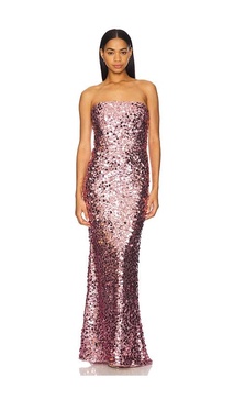 Farah Sequin Strapless Gown