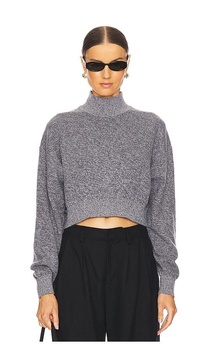 Cropped Sweater With Embossed Logo