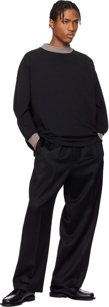 Black Duotone Mockneck Top