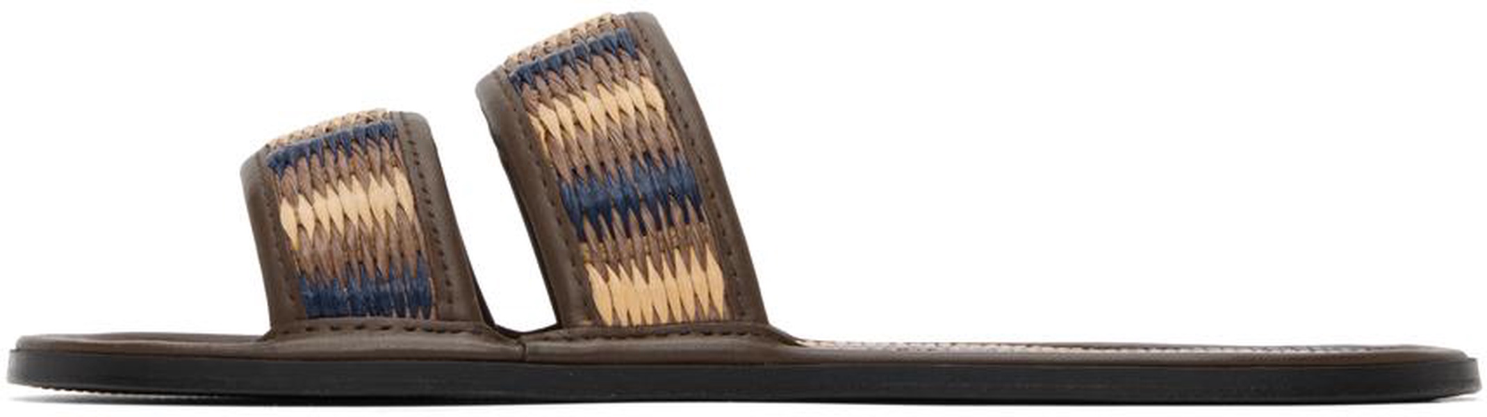 Brown & Navy Duotone Summer Slides