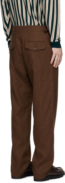 Brown Linen Suiting Trousers