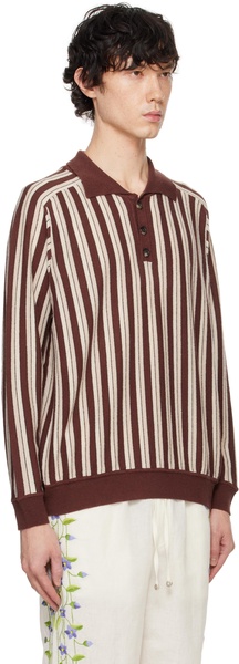 Brown & Off-White Hogan Stripe Polo