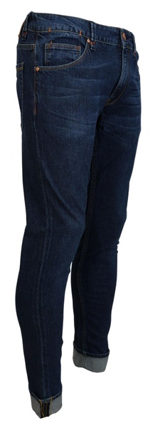 Acht Blue Cotton Tapered Slim Fit Men Casual Denim Jeans