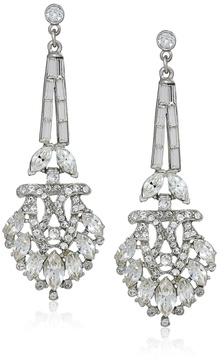 Ben-Amun Drop Earrings with Swarovski Crystals, Silver Plated, Fashion Jewelry for Women, Made in New York