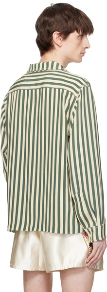 Green & Off-White Soda Stripe Trillium Shirt