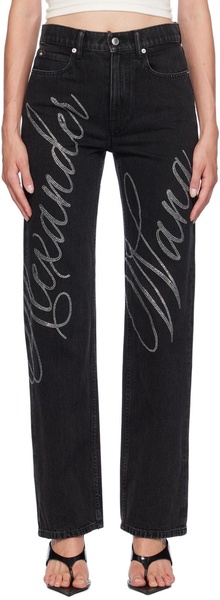 Alexander Wang Jeans with a crystal-finished logo
