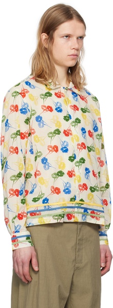 Multicolor Flower Stamp Long Sleeve Shirt