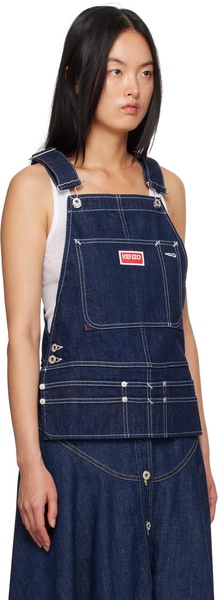Blue Kenzo Paris Dungaree Denim Tank Top