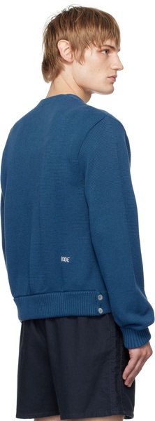 Blue Double-Breasted Cardigan
