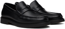 Black Polished-Leather Loafers