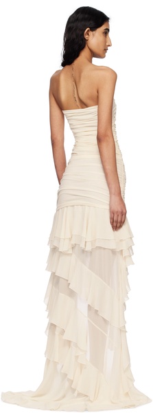 Off-White Jersey Bustier Maxi Dress