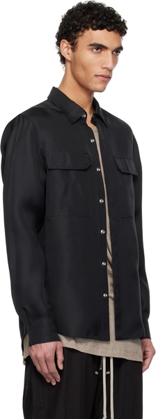 Black Hollywood Silk Gazar Overshirt