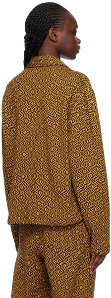 Yellow & Navy Crescent Sweater