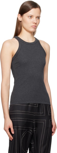 Gray Curved Rib Tank Top
