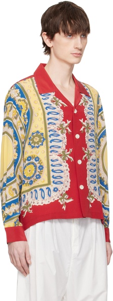 Red Bricolage Long Sleeve Shirt