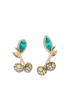 Cherry 18K Yellow Gold Vermeil Tourmaline, Sapphire, And Diamond Earrings