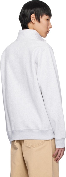Gray Chase Neck Zip Sweatshirt