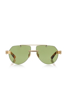 Aviator-Frame Metal Sunglasses